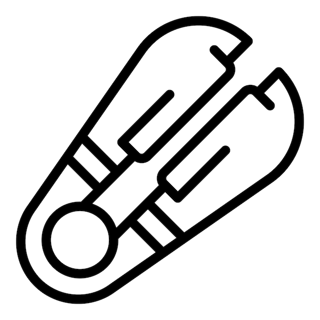 Vector de contorno de icono de instrumento eléctrico para el cuidado del cabello Aparato de belleza profesional