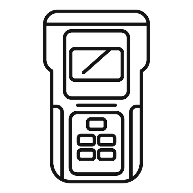 Vector de contorno del icono del instrumento del medidor láser herramienta de escáner