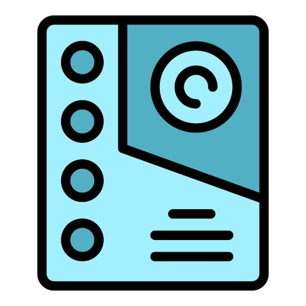 Vector de contorno de icono de intercomunicador de video moderno Seguridad de la cámara Control de alarma color plano