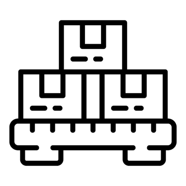 Vector de contorno de icono de inventario Gestión digital Control de proveedores