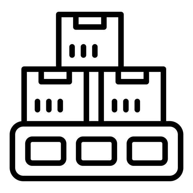 Vector de contorno de icono de inventario de inventario Sistema de gestión de control digital