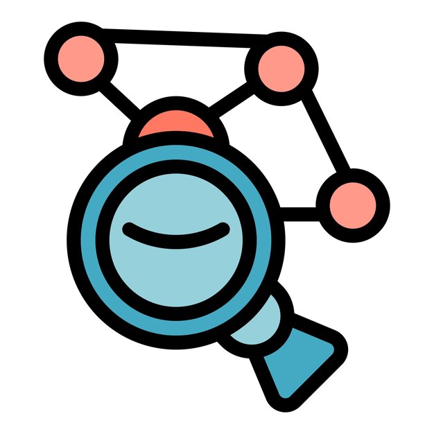 Vector de contorno de icono de investigación ciclo ecológico color de combustible de laboratorio plano