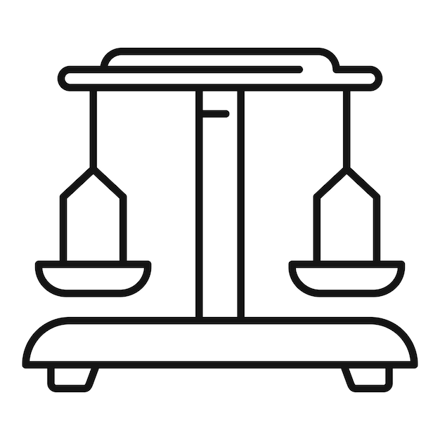 Vector de contorno de icono de investigación de laboratorio de equilibrio Genética científica