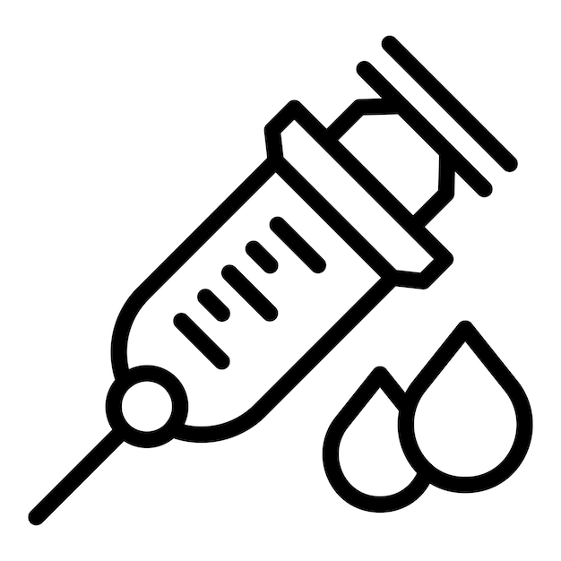 Vector de contorno del icono de la inyección de la enfermera Servicio de ayuda Atención médica