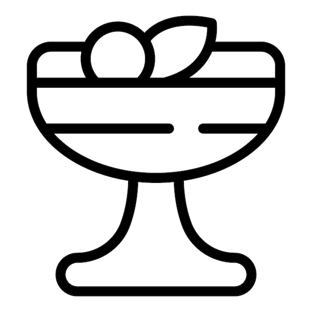 Vector de contorno de icono de jalea postre brillante fruta brillante