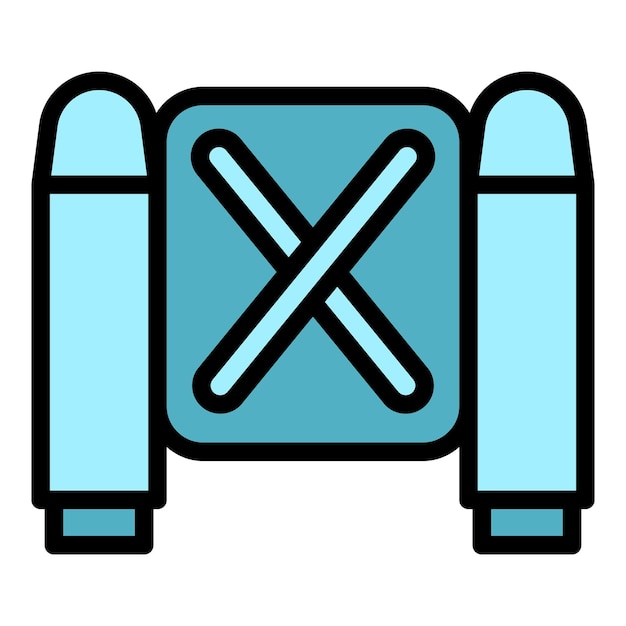 Vector de contorno del icono del jetpack objetivo Habilidad futura Color plano del cohete de impulso