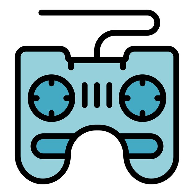 Vector vector de contorno de icono de joystick juego en línea teléfono color digital plano