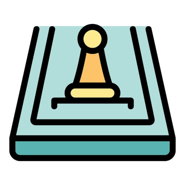 Vector de contorno de icono de juego de ajedrez móvil Tabla en línea Jugar a ajedrez mate color plano