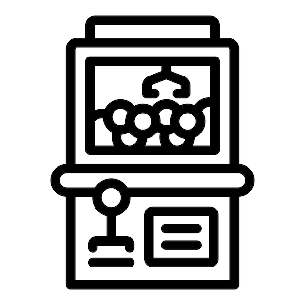 Vector de contorno de icono de juego de arcade de palo Juego de diversión