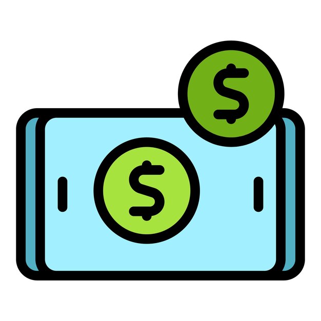 Vector de contorno de icono de jugador de teléfono inteligente Deporte electrónico Deporte de juego color plano