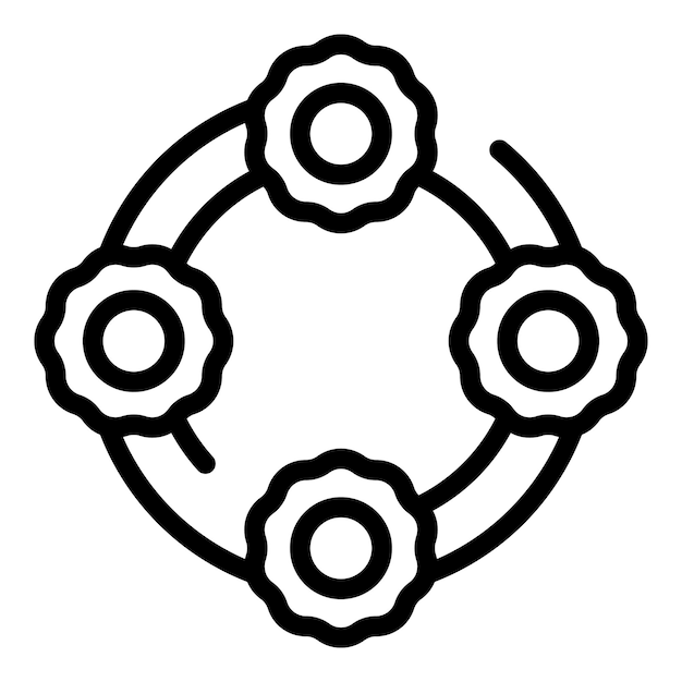 Vector de contorno de icono de juguete para mascotas Tienda de perros Tienda de cuidado