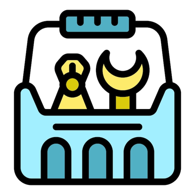 Vector de contorno del icono del kit de herramientas Caso de la caja de herramientas Reparación de color plano del carpintero
