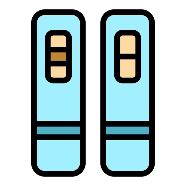 Vector de contorno del icono del kit de prueba de embarazo Urina negativa Color plano de embarazo positivo