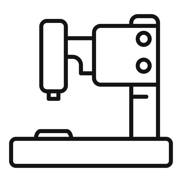 Vector de contorno del icono del laboratorio científico del microscopio Químico de la salud