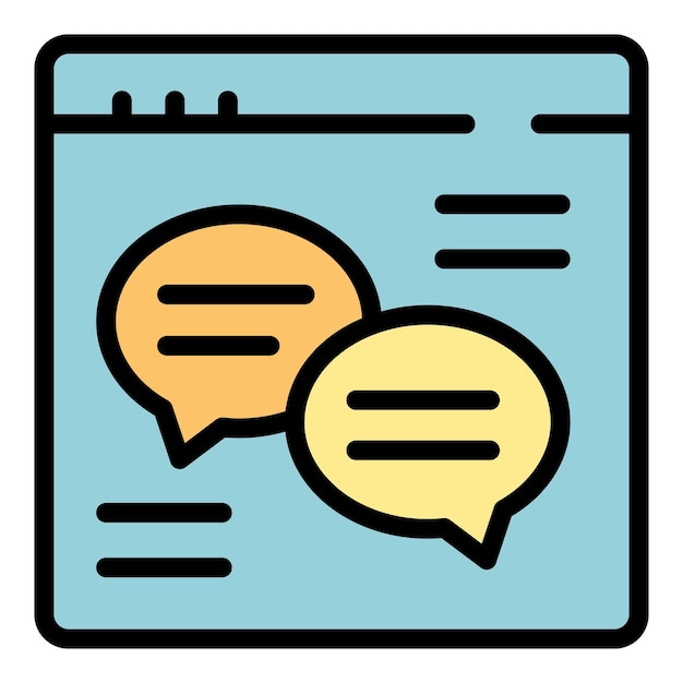 Vector de contorno de icono de lección web Escuela privada En línea aprender color plano