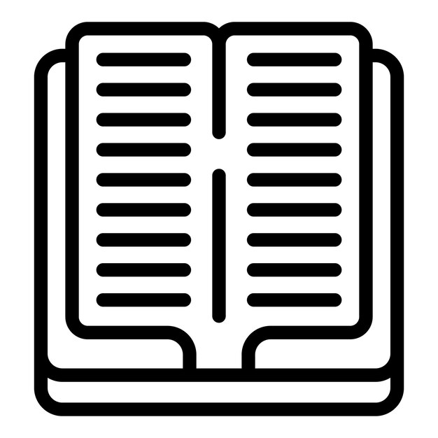 Vector de contorno de icono de libro abierto Cubierta de la tienda lateral