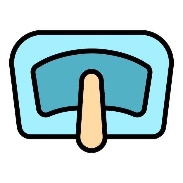 Vector de contorno del icono del limpiaparabrisas La lluvia de la ventana La reparación del automóvil El color es plano