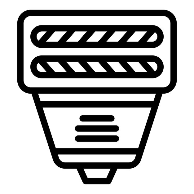 Vector de contorno del icono de la linterna Estudio de fotos Trípode de la cámara