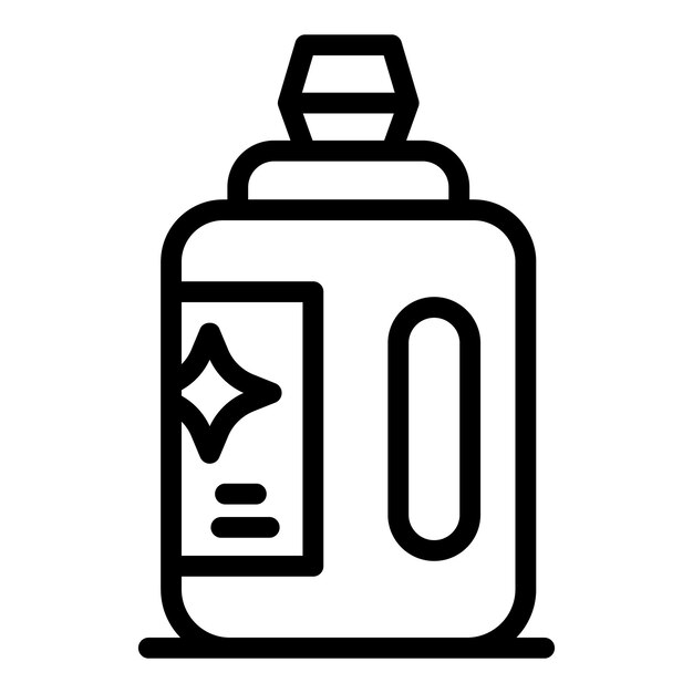 Vector de contorno de icono de líquido de detergente Plato de botella Lavado limpio