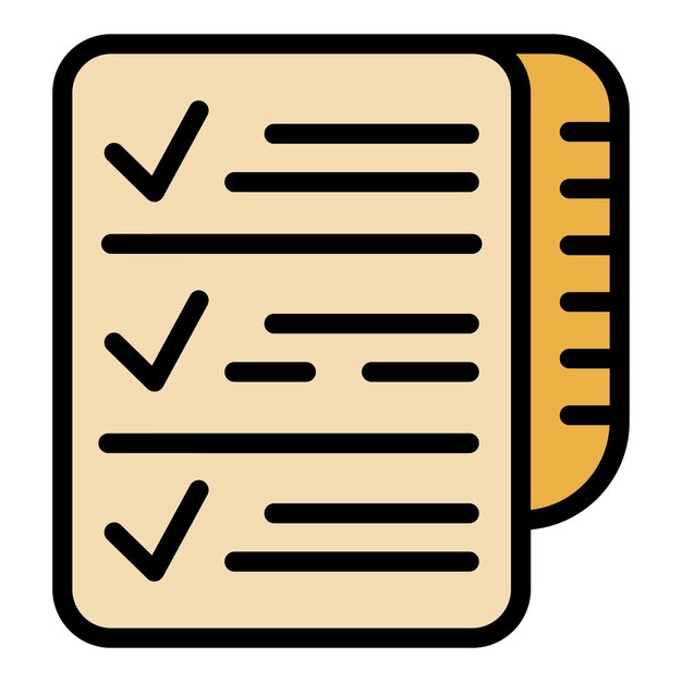 Vector de contorno de icono de lista de revisión Cliente social Ayuda en línea color plano