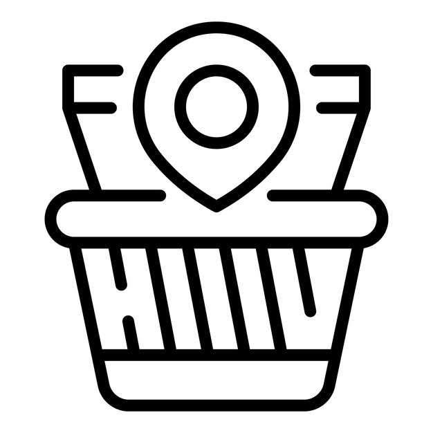Vector de contorno del icono del localizador de la tienda Mapa de la tienda Punto de pin
