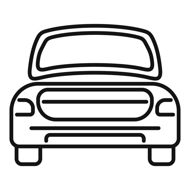 Vector de contorno de icono de maletero de coche Puerta de coche Lado de viaje