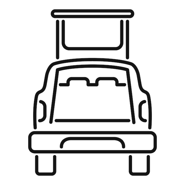 Vector de contorno del icono del maletero del SUV Puerta del vehículo Viaje hacia atrás