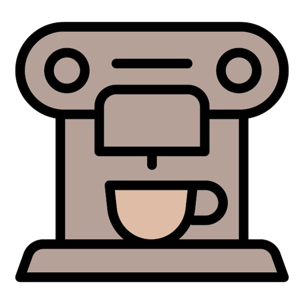 Vector de contorno de icono de máquina de café Bebida de barista Espresso por goteo