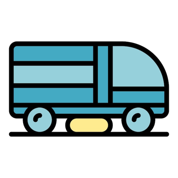 Vector de contorno del icono de la máquina de limpieza Camión de carretera Limpieza plana de color municipal