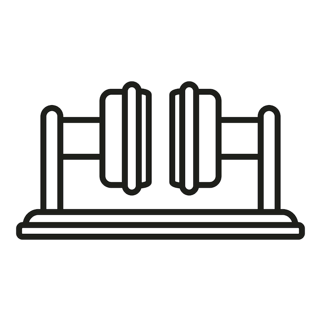 Vector de contorno de icono de máquina Máquina de prensa Acción automática