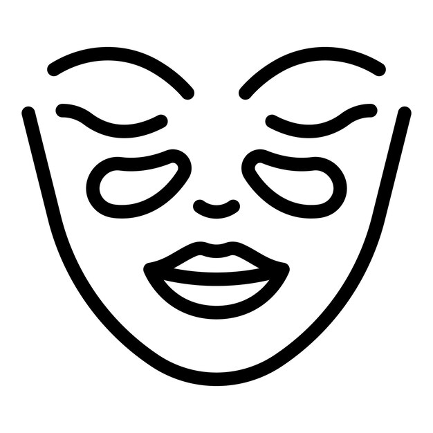 Vector de contorno del icono de la máscara facial Parche ocular Gel de belleza