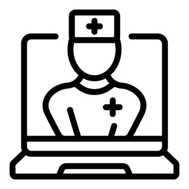 Vector de contorno de icono médico en línea Tarjeta médica Medicina financiera