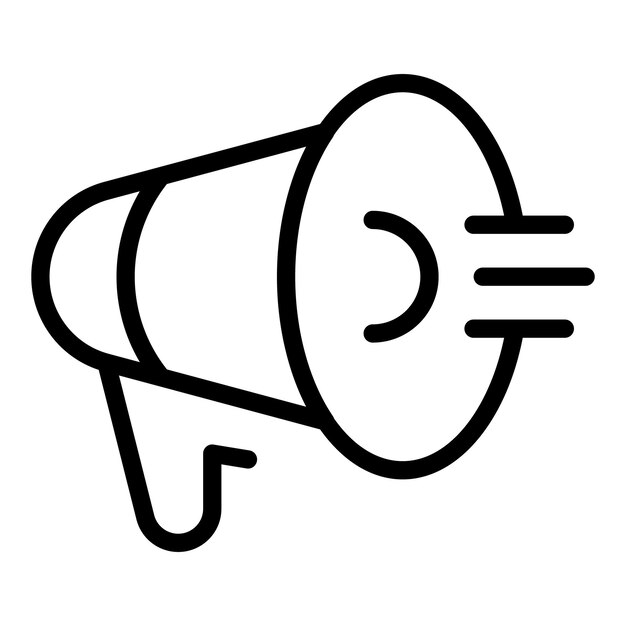 Vector de contorno del icono del megáfono Negocios en línea Mercadeo de ventas