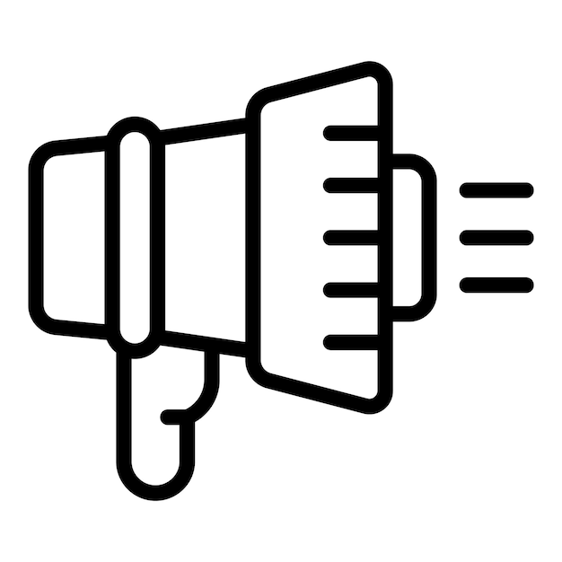 Vector de contorno de icono de megáfono público Líder clave Medios sociales