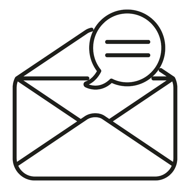 Vector de contorno de icono de mensaje de correo nuevo Botón de compartir Aplicación de Internet