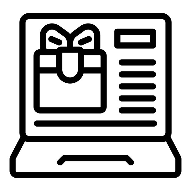 Vector de contorno del icono del mercado de pedidos de regalos Parcelas actuales