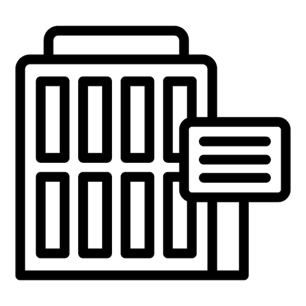Vector de contorno del icono del mercado de préstamos comerciales Venta de apartamentos
