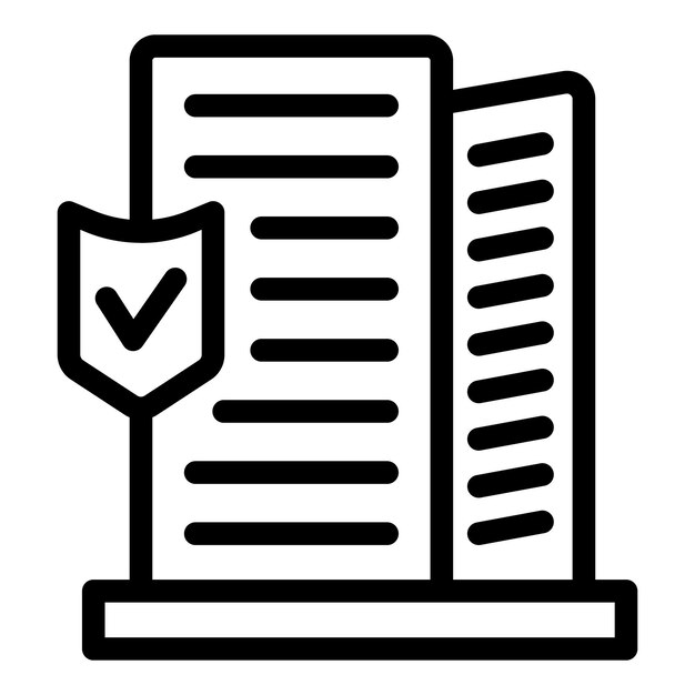 Vector de contorno del icono del mercado de préstamos de protección Finanzas en casa