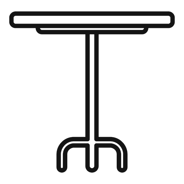 Vector de contorno de icono de mesa al aire libre pequeño Proyecto de madera