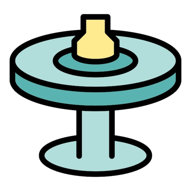 Vector de contorno de icono de mesa de cerámica Arte de taller Arte de artesanía Color plano