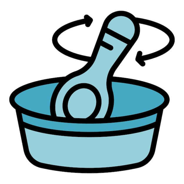 Vector de contorno del icono del mezclador de cuchara Cocinero de comida Plano de color plano para el hogar