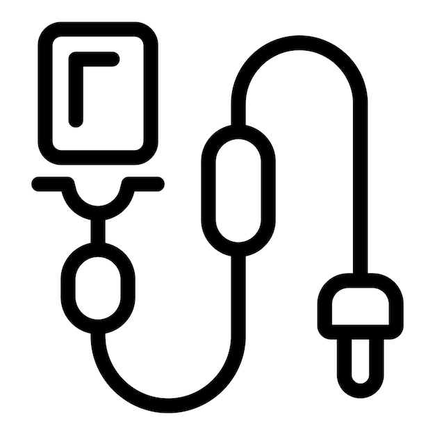 Vector de contorno del icono del micrófono Bluetooth lavalier Equipo de transmisión inalámbrica
