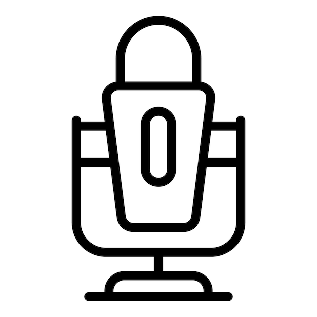Vector de contorno de icono de micrófono de juegos Negocios en línea Venta en centros comerciales