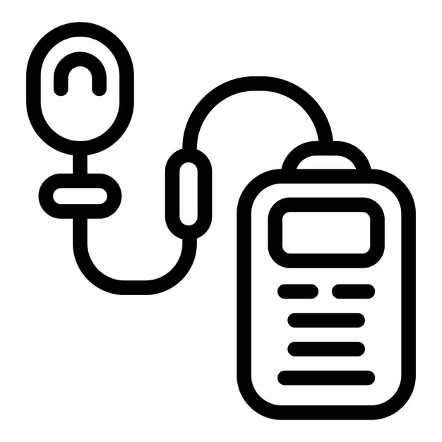 Vector de contorno del icono del micrófono de la solapa de radio Micrófono para entrevistas inalámbricas