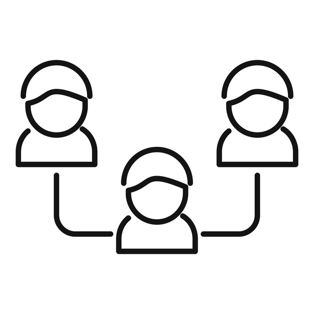Vector de contorno del icono del miembro del equipo del grupo Datos de la tarjeta cliente