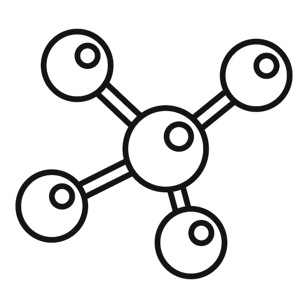 Vector de contorno del icono de la molécula del laboratorio de investigación Equipo de laboratorio