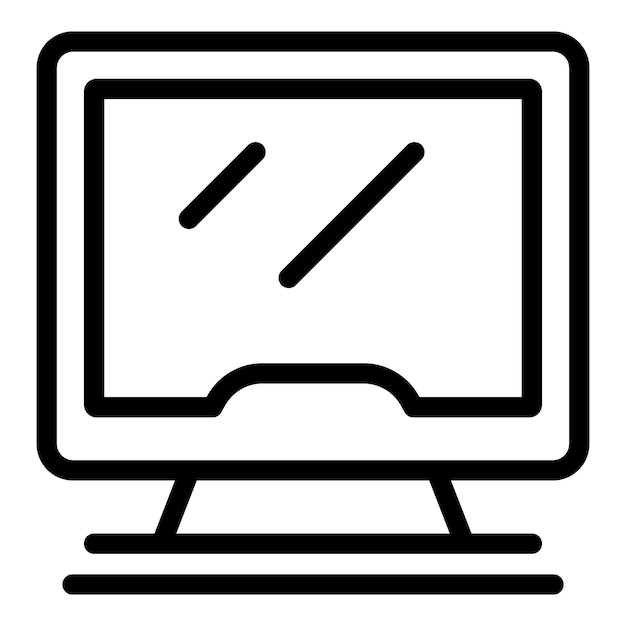Vector de contorno del icono del monitor de la computadora de juegos Accesorio de videojuego
