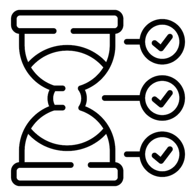 Vector de contorno del icono del nivel de habilidad del reloj de arena Objetivo de formación Capacidad profesional