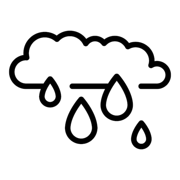 Vector del contorno del icono de la nube de lluvia Ahorrar agua Eco limpio