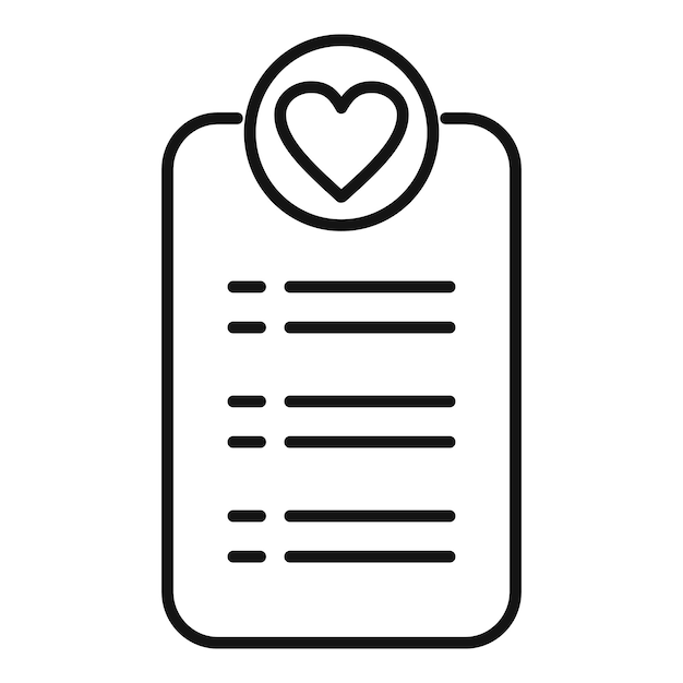 Vector de contorno del icono de la nueva tarifa Lista de deseos favoritos